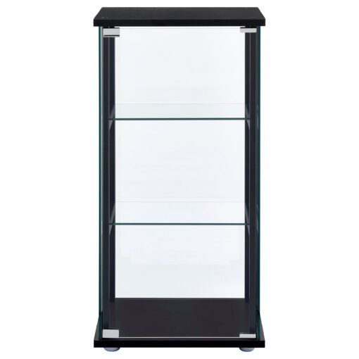 Cyclamen 3-shelf Clear Glass Curio Display Cabinet Black - Image 3