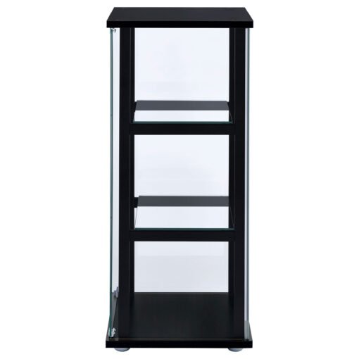 Cyclamen 3-shelf Clear Glass Curio Display Cabinet Black - Image 5