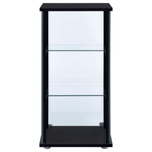 Cyclamen 3-shelf Clear Glass Curio Display Cabinet Black - Image 6