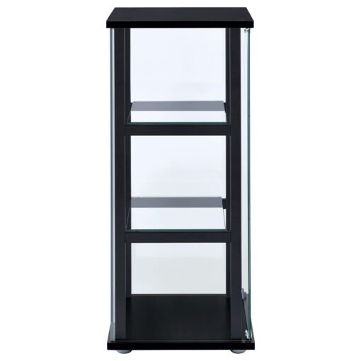 Cyclamen 3-shelf Clear Glass Curio Display Cabinet Black - Image 7