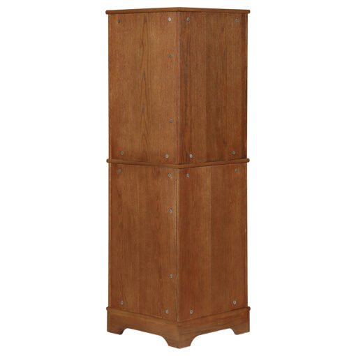 Coreosis 4-door Wood Corner Curio Cabinet Golden Brown - Image 5