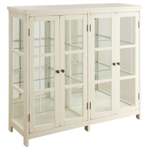 Sable 4-door Wood Accent Storage Display Cabinet Off White - Image 2