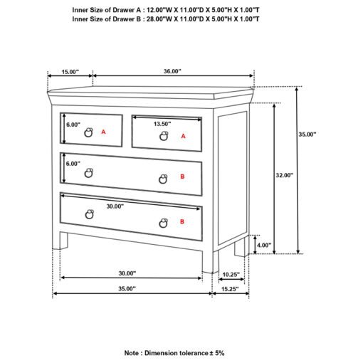 Harper 4-drawer Solid Reclaimed Wood Accent Cabinet Brown - Image 7