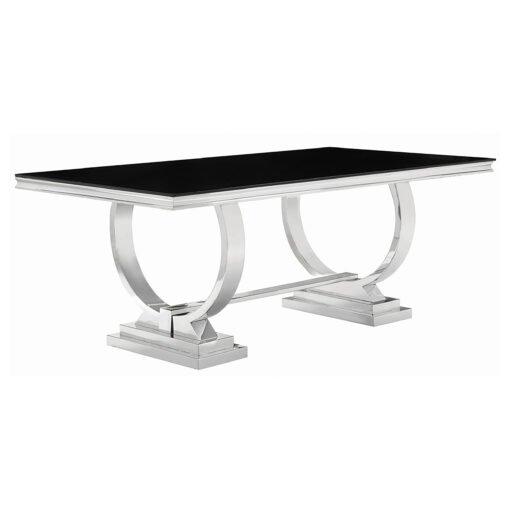 Antoine 7-piece Rectangular Glass Top Dining Set Chrome - Image 3