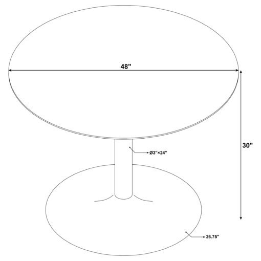 Bartole Round 48-inch Italian Marble Top Dining Table White - Image 4