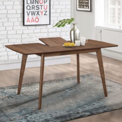Alfredo 63-inch Extension Leaf Dining Table Natural Walnut