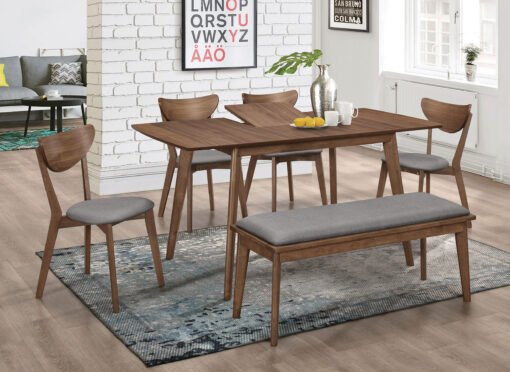 Alfredo 63-inch Extension Leaf Dining Table Natural Walnut - Image 8