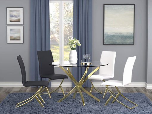 Beckham Round 46-inch Glass Top Dining Table Brass - Image 5