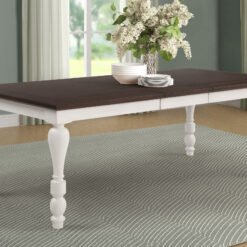Madelyn 86-inch Extension Leaf Dining Table Coastal White