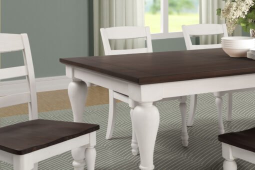 Madelyn 86-inch Extension Leaf Dining Table Coastal White - Image 6