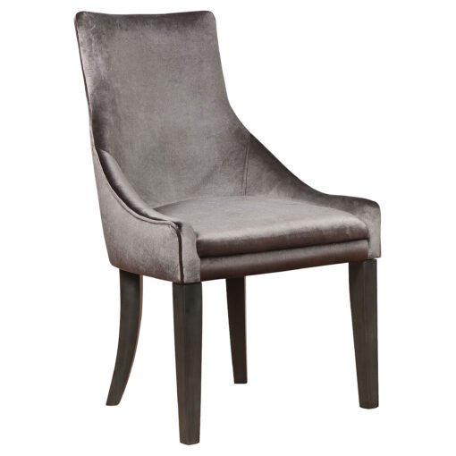 Phelps Velvet Upholstered Dining Side Chair Grey (Set of 2) - Image 3