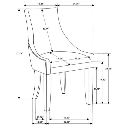 Phelps Velvet Upholstered Dining Side Chair Grey (Set of 2) - Image 8