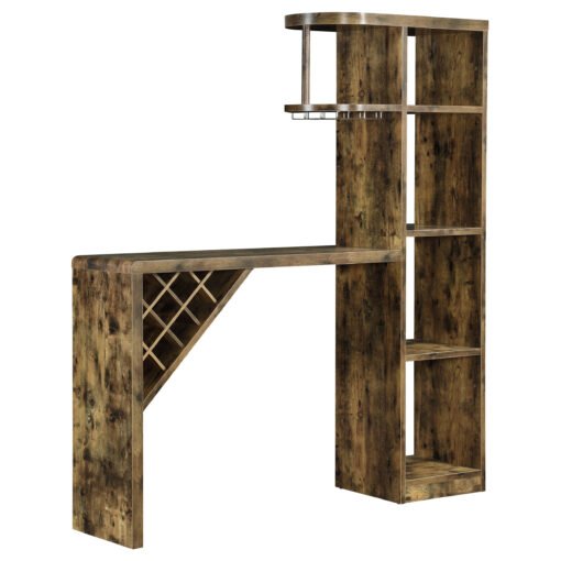 Belvedere 5-shelf Home Bar Table Wine Storage Rustic Nutmeg - Image 2