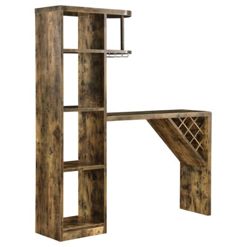 Belvedere 5-shelf Home Bar Table Wine Storage Rustic Nutmeg - Image 4