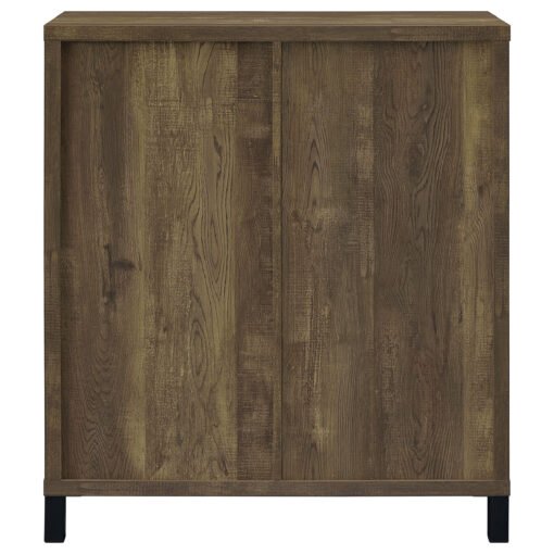 Arlington Sliding Door Home Bar Wine Cabinet Rustic Oak - Image 5