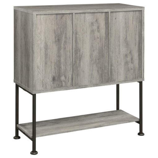 Claremont Sliding Door Home Bar Wine Cabinet Grey Driftwood - Image 7