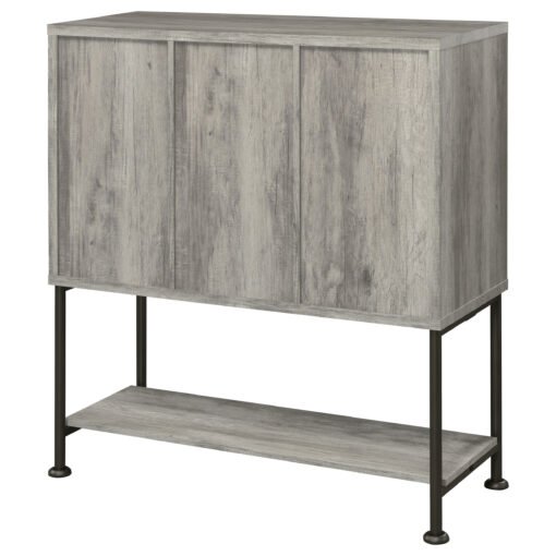 Claremont Sliding Door Home Bar Wine Cabinet Grey Driftwood - Image 9