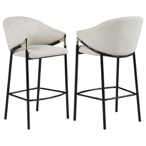 Chadwick Fabric Upholstered Bar Chair Beige (Set of 2) - Image 2