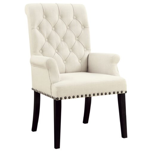 Alana Fabric Upholstered Dining Arm Chair Beige - Image 2