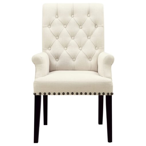Alana Fabric Upholstered Dining Arm Chair Beige - Image 3