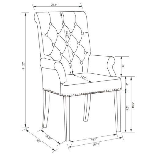 Alana Fabric Upholstered Dining Arm Chair Beige - Image 12