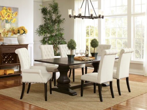 Alana Fabric Upholstered Dining Arm Chair Beige - Image 13