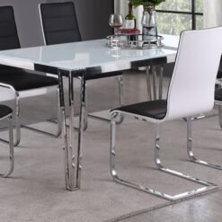 Pauline Rectangular 64-inch Glass Top Dining Table Chrome