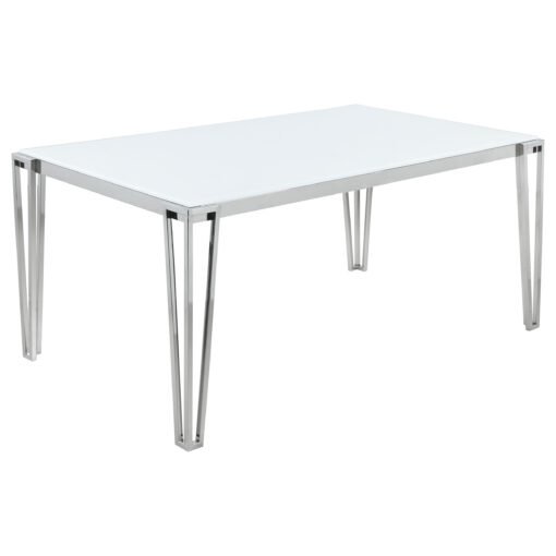 Pauline Rectangular 64-inch Glass Top Dining Table Chrome - Image 2