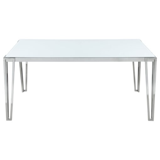 Pauline Rectangular 64-inch Glass Top Dining Table Chrome - Image 3