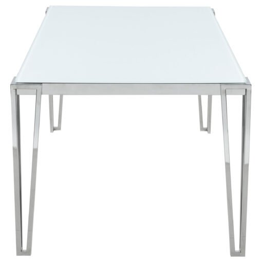 Pauline Rectangular 64-inch Glass Top Dining Table Chrome - Image 4