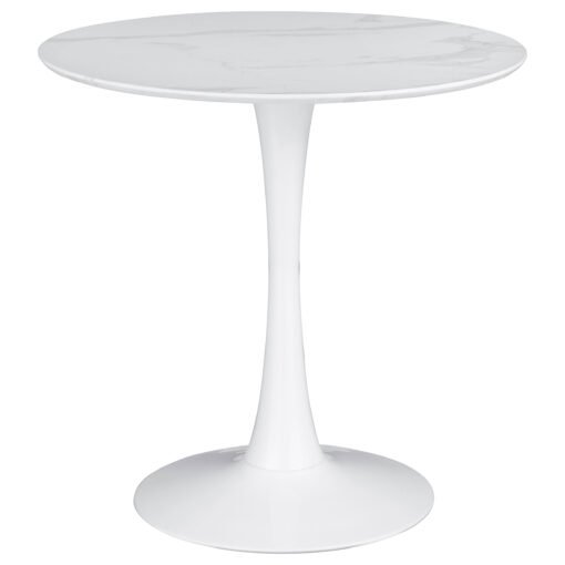 Arkell Round 30-inch Faux Marble Top Dining Table White - Image 2