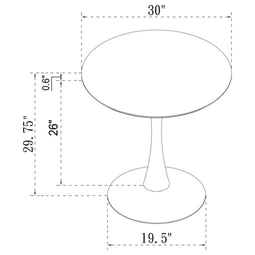 Arkell Round 30-inch Faux Marble Top Dining Table White - Image 4