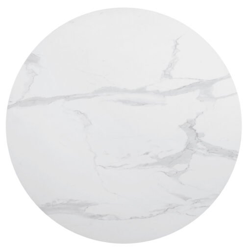 Arkell Round 40-inch Faux Marble Top Dining Table White - Image 3