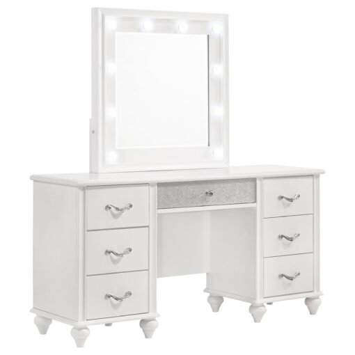 Barzini 7-drawer Vanity Set with Lighting White - Image 2