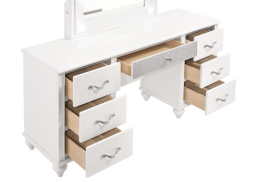 Barzini 7-drawer Vanity Set with Lighting White - Image 3