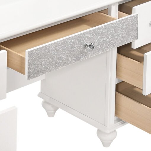 Barzini 7-drawer Vanity Set with Lighting White - Image 4