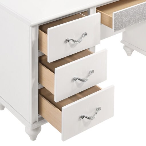 Barzini 7-drawer Vanity Set with Lighting White - Image 5
