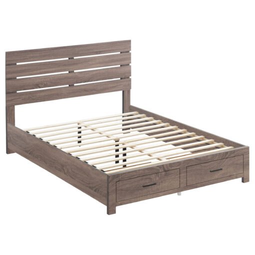 Brantford Wood Queen Storage Panel Bed Barrel Oak - Image 2