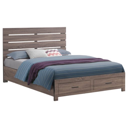 Brantford Wood Queen Storage Panel Bed Barrel Oak - Image 3