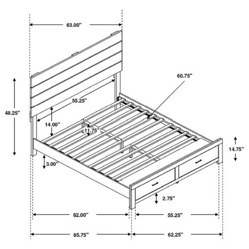 Brantford Wood Queen Storage Panel Bed Barrel Oak - Image 7
