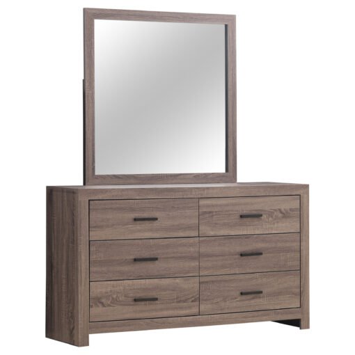 Brantford 6-drawer Dresser with Mirror Barrel Oak - Image 2