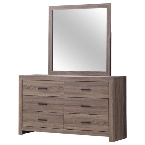 Brantford 6-drawer Dresser with Mirror Barrel Oak - Image 4