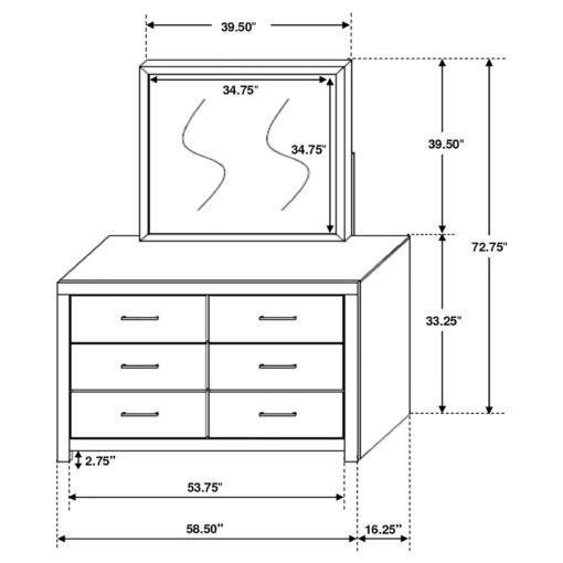 Brantford 6-drawer Dresser with Mirror Barrel Oak - Image 12
