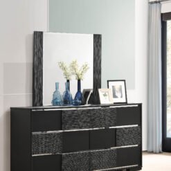 Blacktoft 6-drawer Dresser with Mirror Black