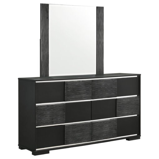 Blacktoft 6-drawer Dresser with Mirror Black - Image 2