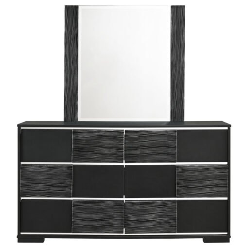 Blacktoft 6-drawer Dresser with Mirror Black - Image 3