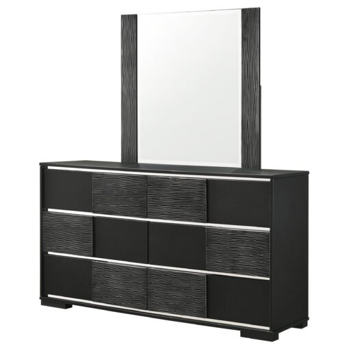 Blacktoft 6-drawer Dresser with Mirror Black - Image 4