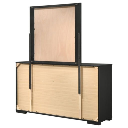 Blacktoft 6-drawer Dresser with Mirror Black - Image 8