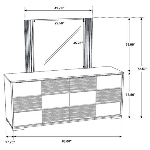 Blacktoft 6-drawer Dresser with Mirror Black - Image 10