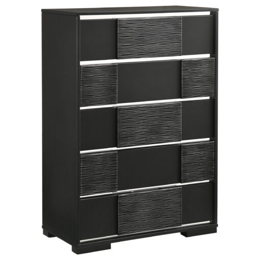 Blacktoft 5-drawer Bedroom Chest Black - Image 2